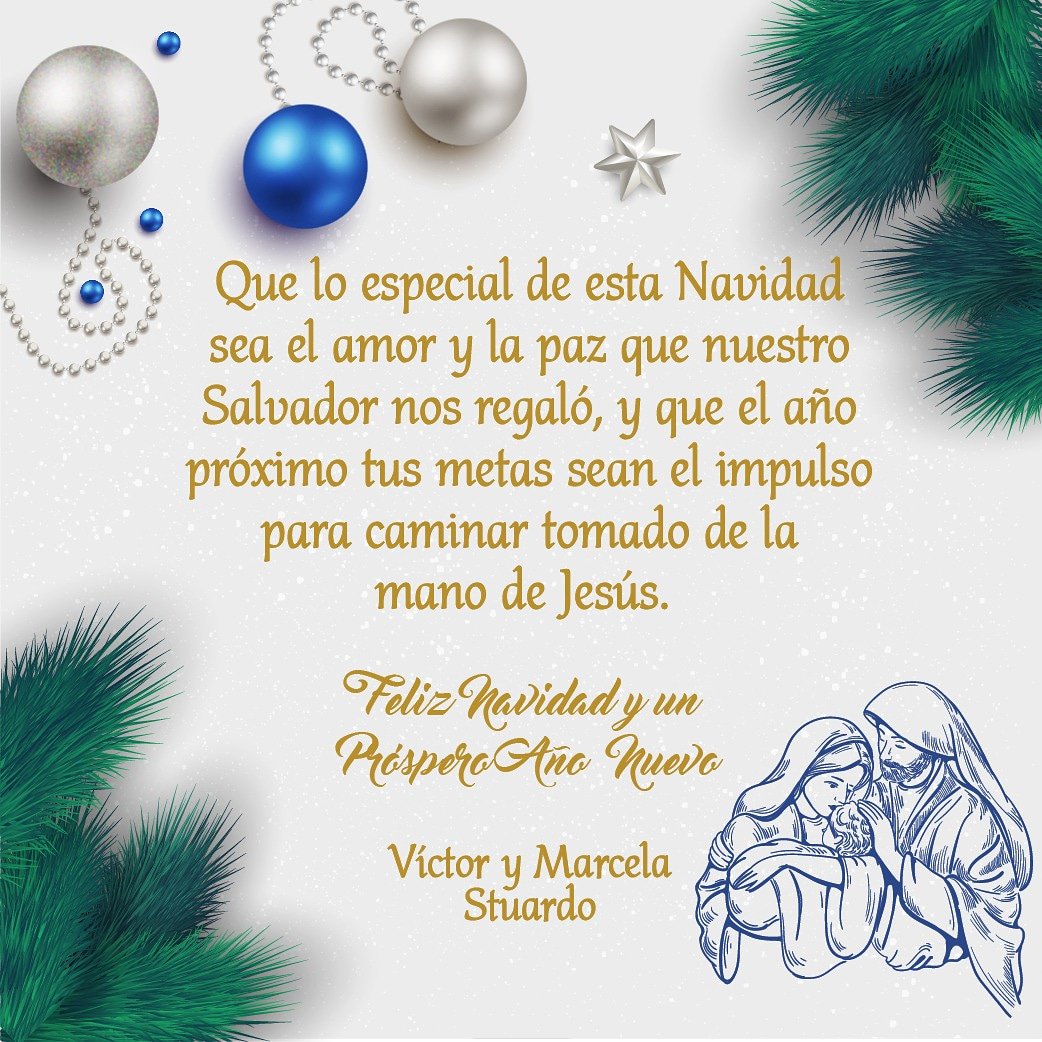 apvictorstuardo's tweet photo. Nuestros mejores deseos para que termines un 2017 en victoria y para que celebres con los que mas amas un año mas del nacimiento de nuestro Señor Jesucristo.
Un abrazo.
#ccnesglobal #ccnesfamilia #conDiosnuncasepierda #conDiossiempresegana #feliznavidad2017 #prosperoaño2018 https://t.co/fGpj2uPI9U