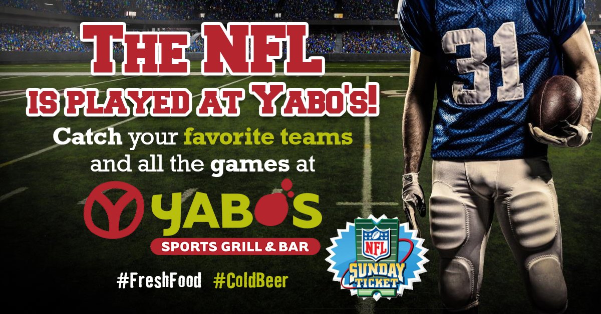 Every Game, Every Sunday!
Yabos Powell has the #NFL

Come Grab Some Yabos!