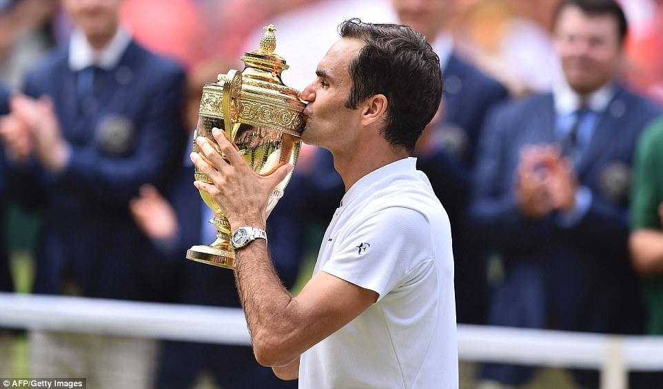 topgooner100's tweet photo. ANNNNNDDD Then came the Big one Record #Wim8ledon No Words Needed πππππ #Federer #19 #Tennis2017 https://t.co/VX9YlMG7FZ
