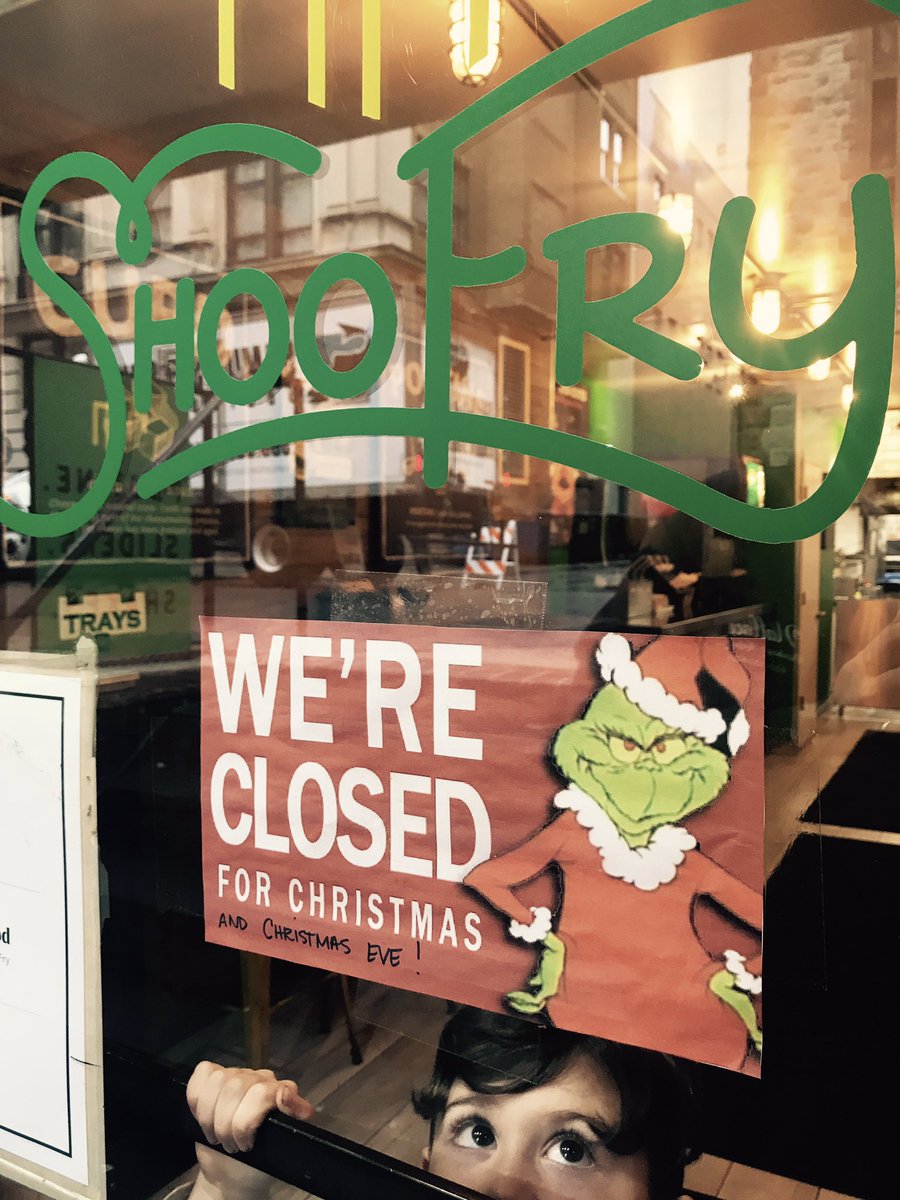 Closed today and tomorrow to get ready for Santa. Happy holidays!