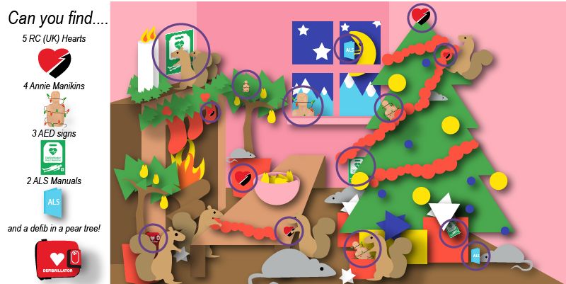 ResusCouncilUK's tweet photo. A: Okay Christmas clue hunters, here's the answer key! Did you find everything? #Resusmas #Quiz https://t.co/O02W1LjMeK