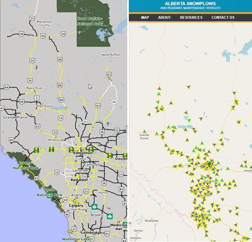 Snow plows are active across Alberta today. Drive with caution and allow them room to work. (8:49am) #ABRoads