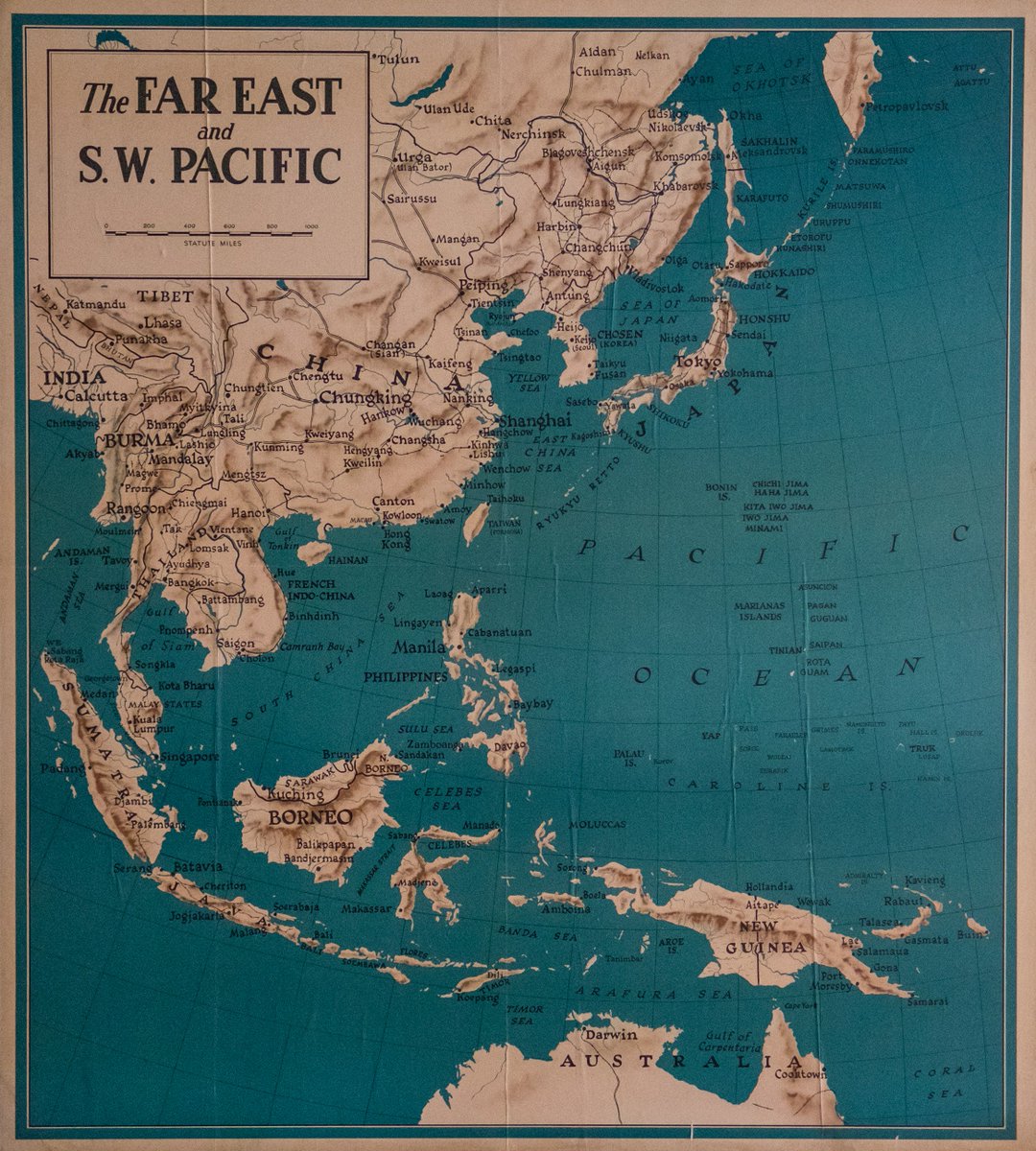 DirkBruyns's tweet photo. Finally have this large old #map on my wall, had it lying for years. #oldmap #oldmaps #asia #fareast #pacific #china #japan #australia #borneo #guinea #sumatra #philippines #burma #thailand #taiwan #india #fuji #xt1 #16mm https://t.co/7JeHpmDY1T