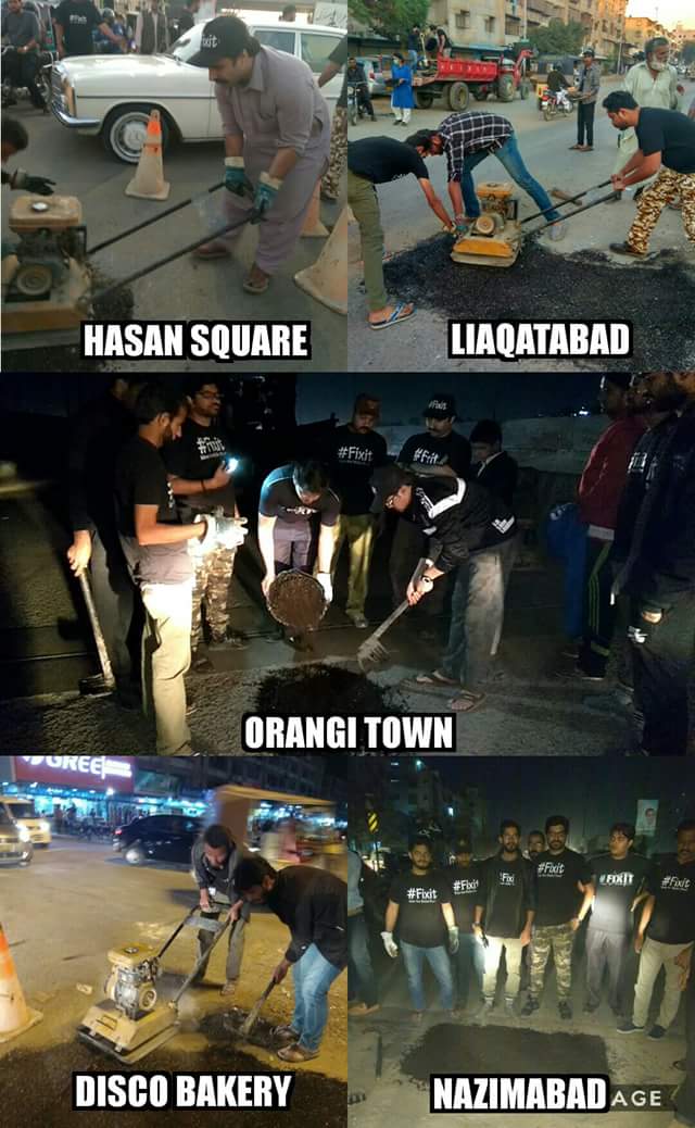 fixitpak's tweet photo. #Fixit yesterday repaired dozens of potholes.
#Liaqatabad
#OrangiTown
#Nazimabad
#DiscoBakery
#HasanSquare https://t.co/BrwcALeG9L