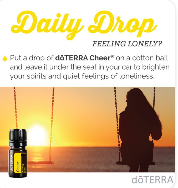 OddlyMyOil's tweet photo. Feeling Lonely?  
Cheer is bound to perk your spirit! 
#DailyDrop #cheer #essentialoils 

For a seasonal twist try a few drops of Cheer and Holiday Joy for an uplifting aroma to bring in the holiday with ◇ https://t.co/1ZagFp1Lsp