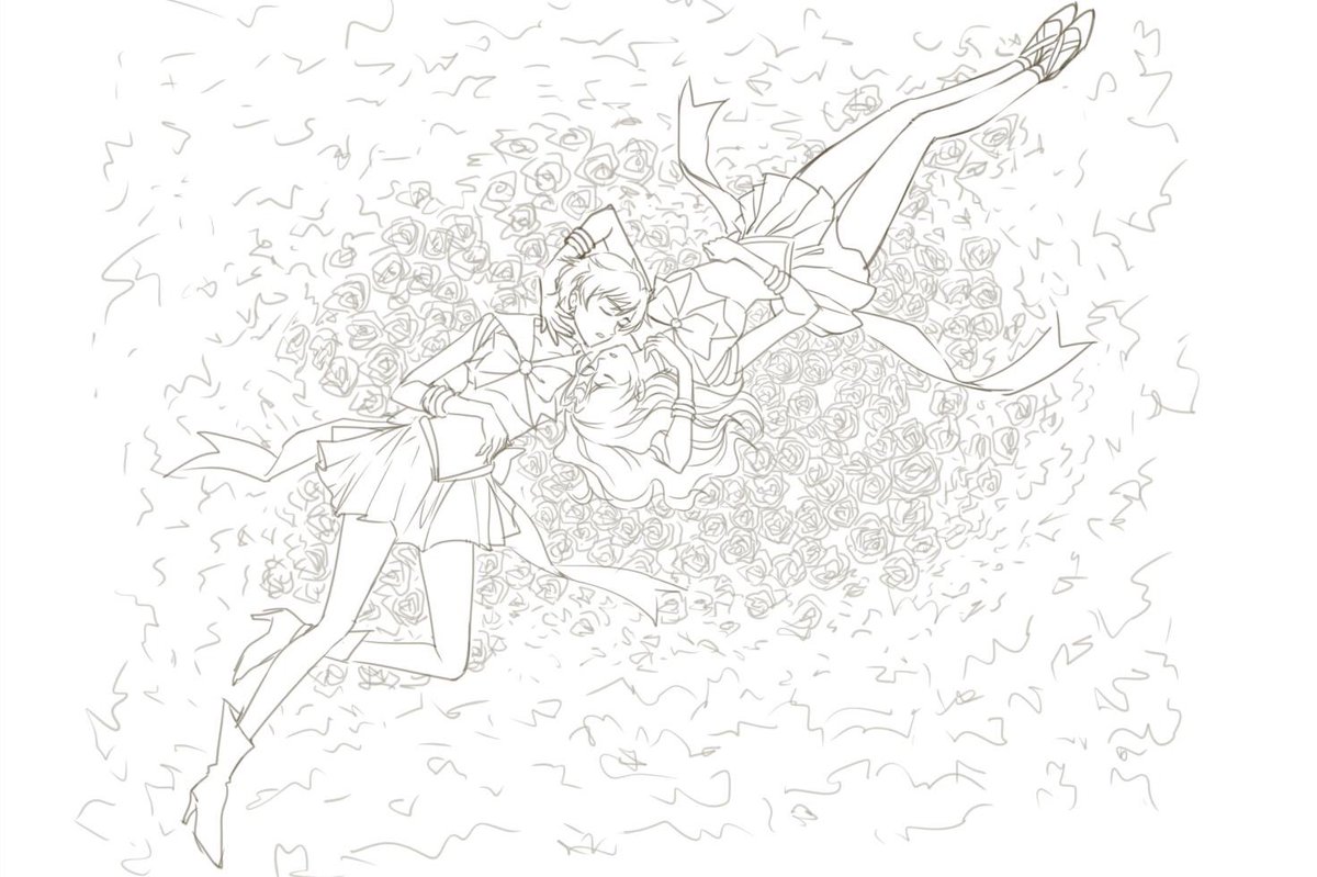 miss_cat_daisy's tweet photo. 天海夫妇草稿完成，大家平安夜快乐，圣诞节欢乐💗
#セラムンイラスト部カリスマ科
#セラムンイラスト部
#セラムン版深夜の真剣お絵描き60分一本勝負 https://t.co/72Ve7UxgaF