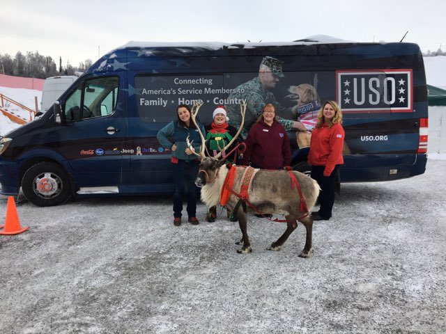 MobileUSO's tweet photo. It’s beginning to look a lot like Christmas in Alaska! 

The @USOAlaska team hosted Santa’s reindeer at their Winterfest event. https://t.co/NUk8h4WF35
