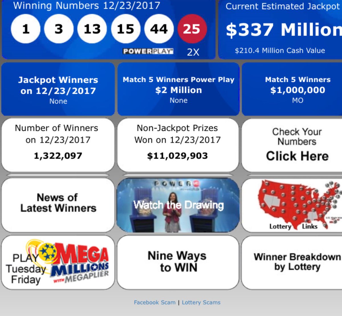 most recent powerball winning numbers