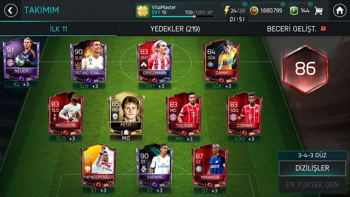 Oyuna geri döndeli 2 hafta oldu Açıkcası oyun baya güzel olmuş :) <a href="/Fifa_Mobile_TR/">Fifa Mobile Türkiye</a>