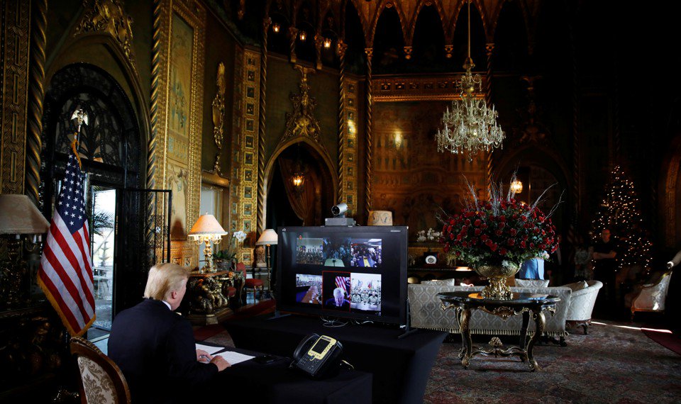 TheAtlantic's tweet photo. The president spent Sunday morning at Mar-a-Lago, watching Fox News and giving voice to his resentments, @yappelbaum writes: https://t.co/WeZ6Vf85zr https://t.co/VgQcaGSP53