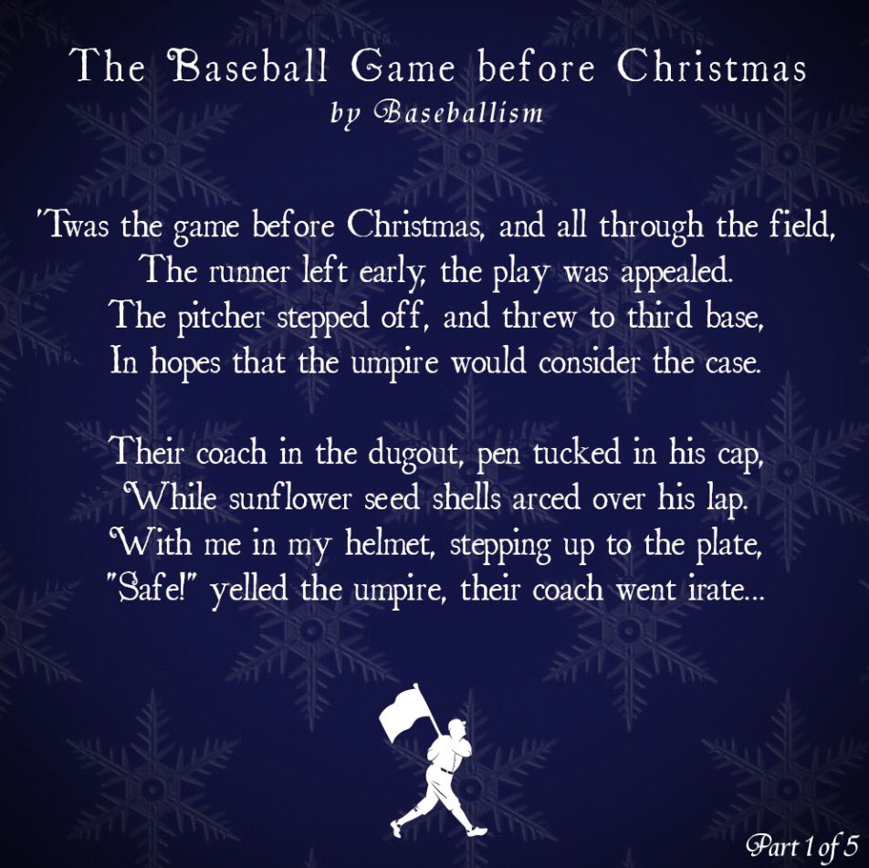 cullybaseball's tweet photo. Here it is...from @Baseballism...parts 1-3 of "The Baseball Game before Christmas" https://t.co/4QsMIsNiBi