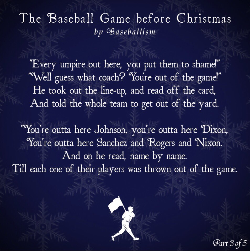 cullybaseball's tweet photo. Here it is...from @Baseballism...parts 1-3 of "The Baseball Game before Christmas" https://t.co/4QsMIsNiBi