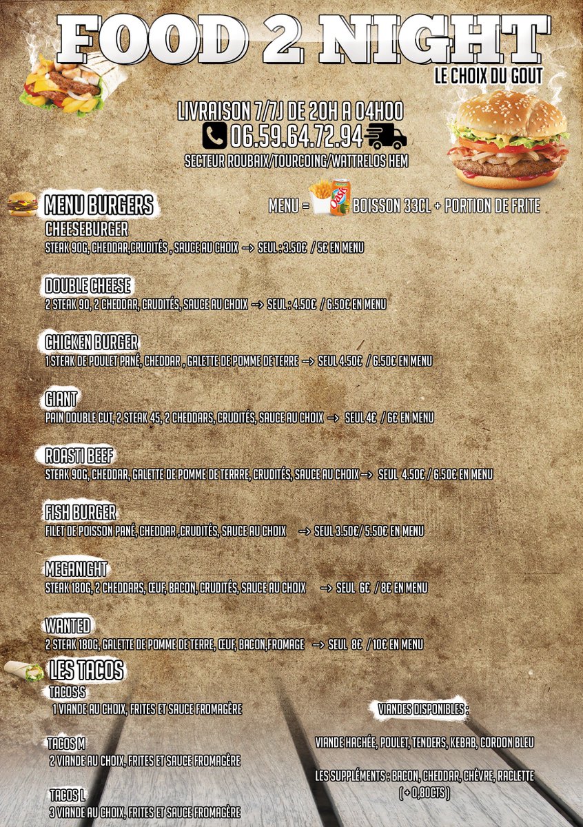 MiGraphx's tweet image. Flyer Recto/Verso Food2night -