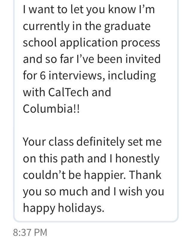 Biochemisme's tweet photo. Best gift a teacher can receive! From a student I had 4 years prior, this email is a reminder of why I set the bar high in my classroom and will continue to do so. @PatMedTeachers #whyIteach #morethanascore #notracingtothemiddle #teacherlife #notmemorization #amiledeep https://t.co/dZ604AycNE