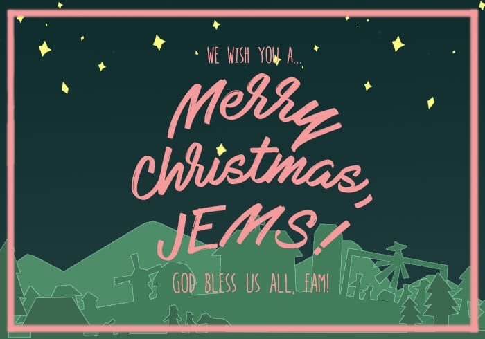 uecjems2021's tweet photo. Truly, it's the most wonderful time of the year! Don't forget the true reason for this season, it's no other than Jesus! โ Spread the love! Your JEMS Family wishes you a merry and bountiful Christmas! ๐
#JEMS1718
#DefyingConformities https://t.co/vxUhjPyNnA
