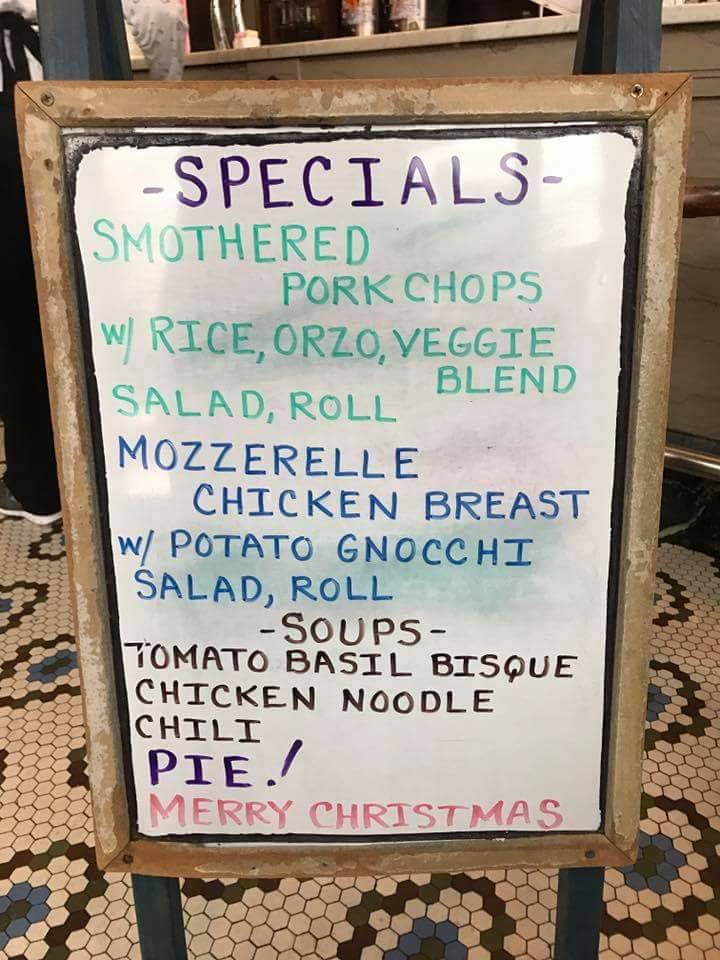 flesorscandy's tweet photo. These are our specials for today!!! Just a reminder we are closing at 3pm!! We will stop taking customers at 2:30pm! Merry Christmas Eve!! 🎄❄️❤️🎅🏼🤶🏽🎁 congratulations to yesterday's trivia winner Lori Counts! https://t.co/XKRkVPpV7g