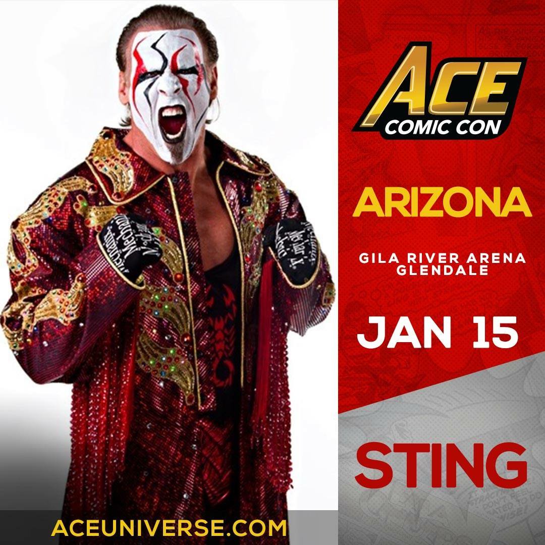 ClickJab's tweet image. 2 Huge Wrestling Legends @HulkHogan @Sting coming @ACEcomiccon Jan 15 Gila River Arena in Glendale, AZ. For more info: aceuniverse.com/events/arizona…