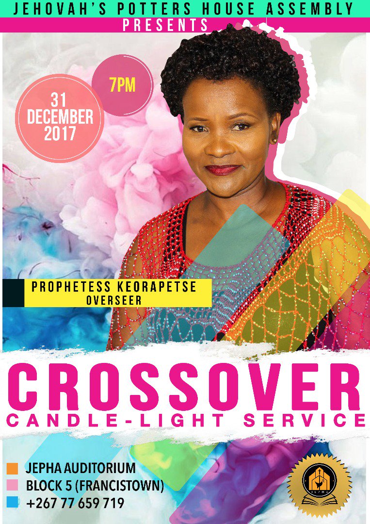 TvJust's tweet photo. #CrossoverCandlelightservice 31 December JustNetTv 2017 #JustNetTv will be there #Francistown #Botswana https://t.co/YuUO4OS8me
