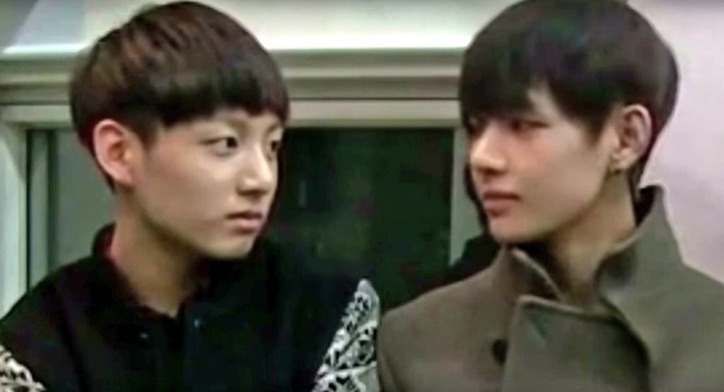I see no difference! The way they look at each other ever since the beginning of time is stillthe same!  #taekookNowAndThen  #taekook