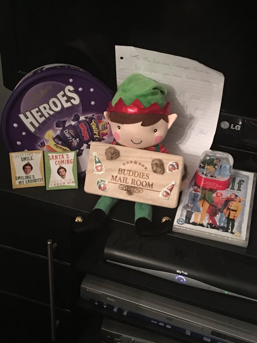 LouisamGrain's tweet photo. Just come home from driving round looking at peoples lights (tradition) to this, Santa’s left an early gift, he knows how much we love buddy!! (Tradition to get an early presents, dvd and chocs since we were kids) #Christmas2017 https://t.co/PVy4Bs4Msu