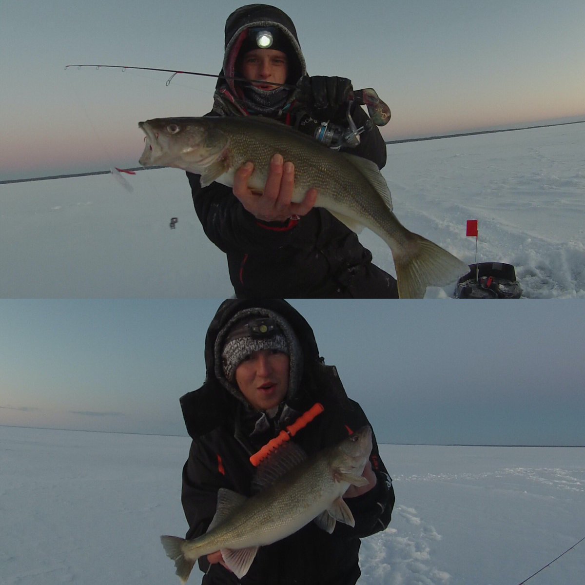 UnrealOutdoors's tweet photo. Hard to beat watching a beautiful sunrise and icing walters. #dothelake #madduckicerods #ifishpro #teamunreal https://t.co/vChINcOrES