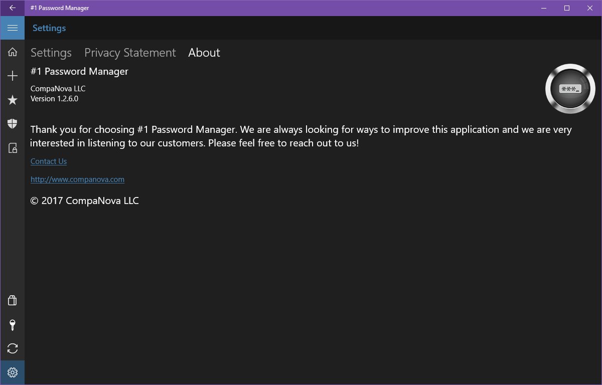CompaNovaLLC's tweet photo. #1PasswordManager end of the year 50% off #sale!
https://t.co/GA4ikipT1w
Try amazing #UWP #PasswordManager for #free! #Safe #Secure and #Simple!
Best #windows10, #windows10mobile #password manager
Deep #discount #freestuff #50off
https://t.co/fzJISdL1zL
#indiedev #windowsphone https://t.co/9woY8I4h64