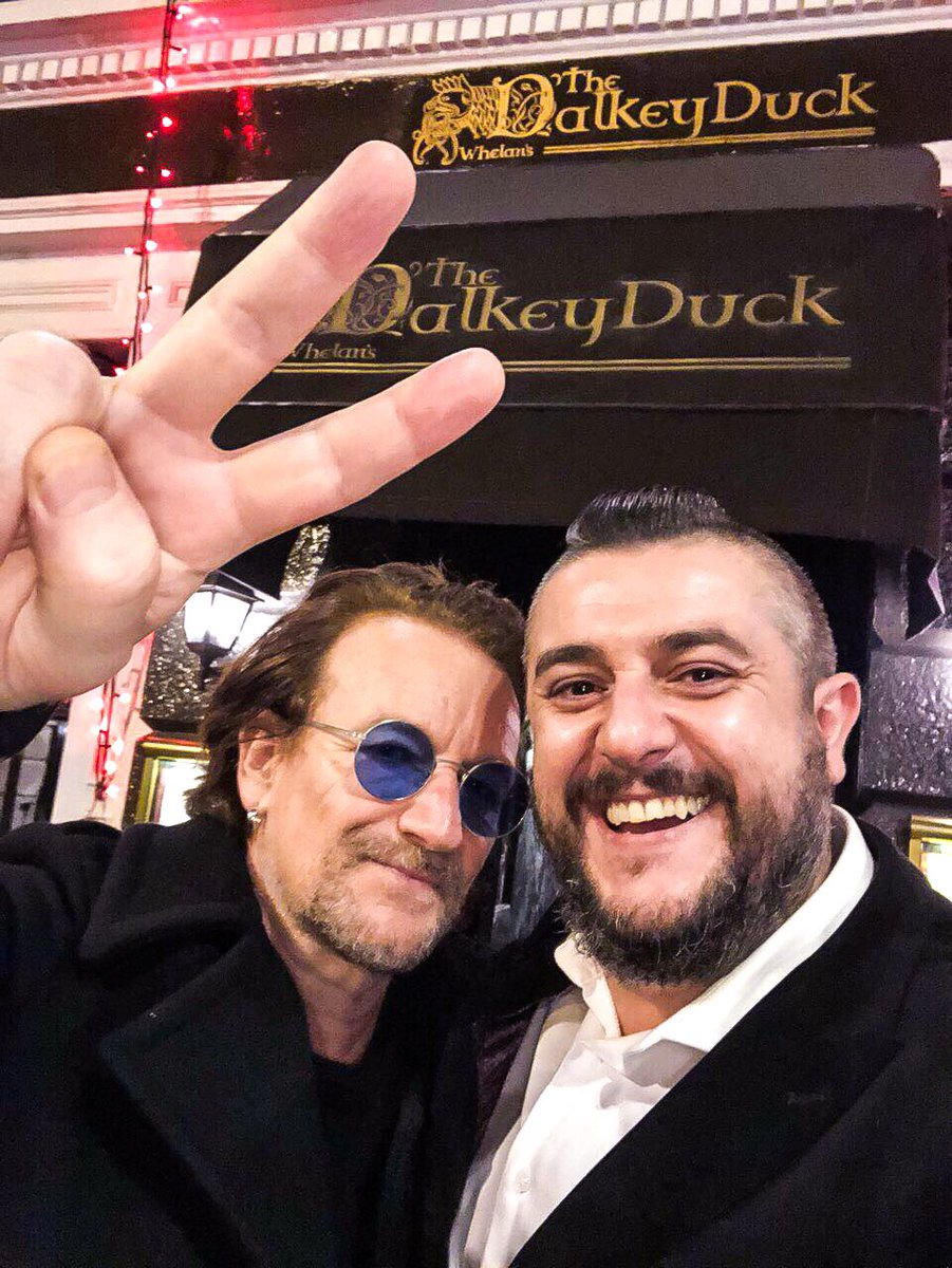 DalkeyDuck's tweet photo. Bono &amp; Theo tonight, sending peace &amp; good will to all 🎄 https://t.co/Zx4HgTmZVW