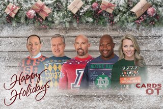 Jody_Jackson's tweet photo. Merry Christmas everyone! Don’t “U” just ❤️ our sweaters? One final #CardsOT in 2017 with Roy Green on set too! join us tonight after #NYGvsAZ @FOXSPORTSAZ https://t.co/EixB4oqyCC