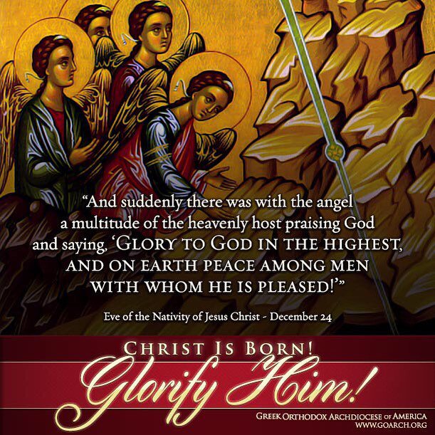 goarch's tweet photo. On December 25 we celebrate the Nativity of Jesus Christ. This feast is one of the most joyful days of the Orthodox Church and it is beautifully told in the Holy Scriptures. The story is found in Matthew 1:18-25 and in Luke 2:1-20. #orthodox #liveorthodoxy #christmas https://t.co/zIFaIsqMoj