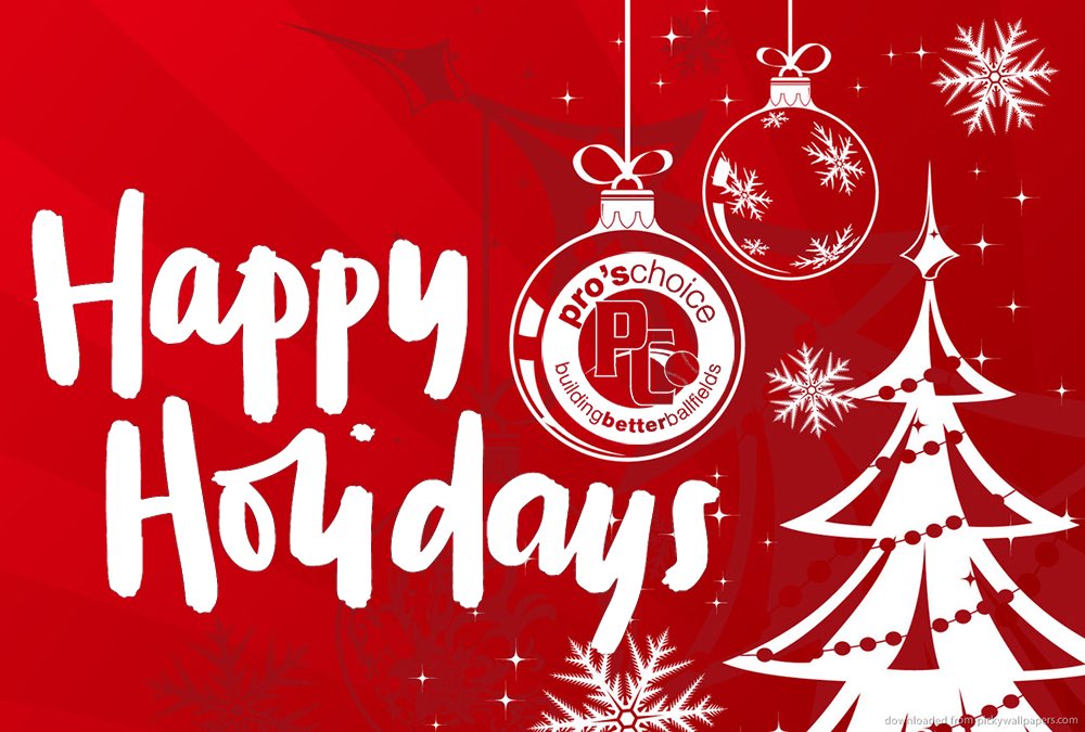 Pros_Choice's tweet photo. Merry Christmas & a Happy New Year to everyone from your friends at Pro’s Choice! We look forward to a great 2018 season! #BuildingBetterBallfields https://t.co/QaKFUrcEdG
