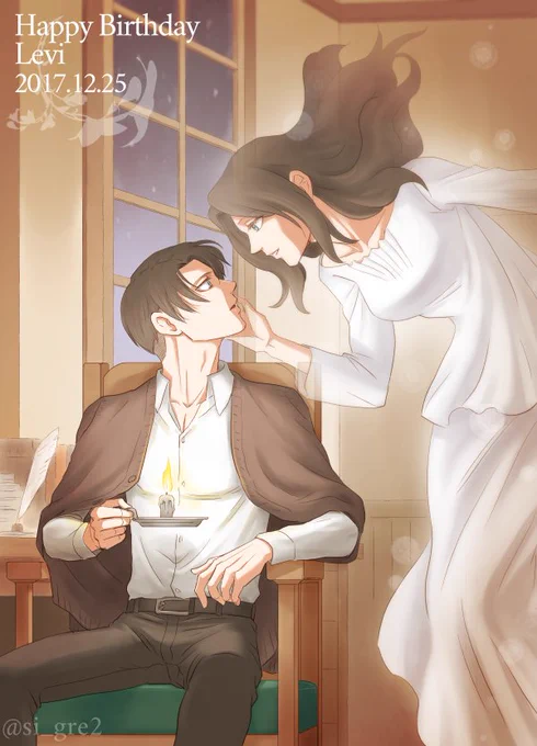 リヴァイ誕生日おめでとうクシェルさんと一緒ver.
ちょっと表情見づらいので二人のアップも。
#リヴァイ兵長生誕祭2017
#リヴァイ生誕祭2017
#リヴァイ・アッカーマン生誕祭2017 