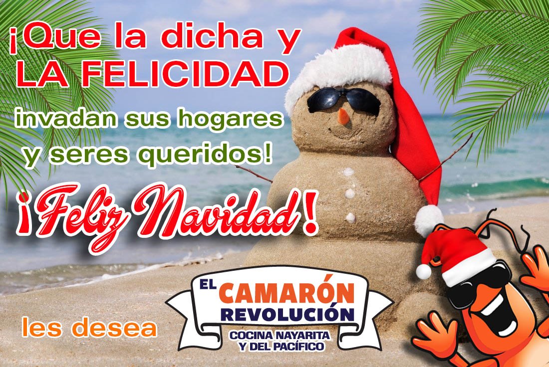 CamaronRevoluci's tweet photo. ¡Que la dicha y la felicidad invadan sus hogares y seres queridos, FELIZ NAVIDAD les desea CAMARÓN REVOLUCIÓN! https://t.co/MMAVsoaLIb
