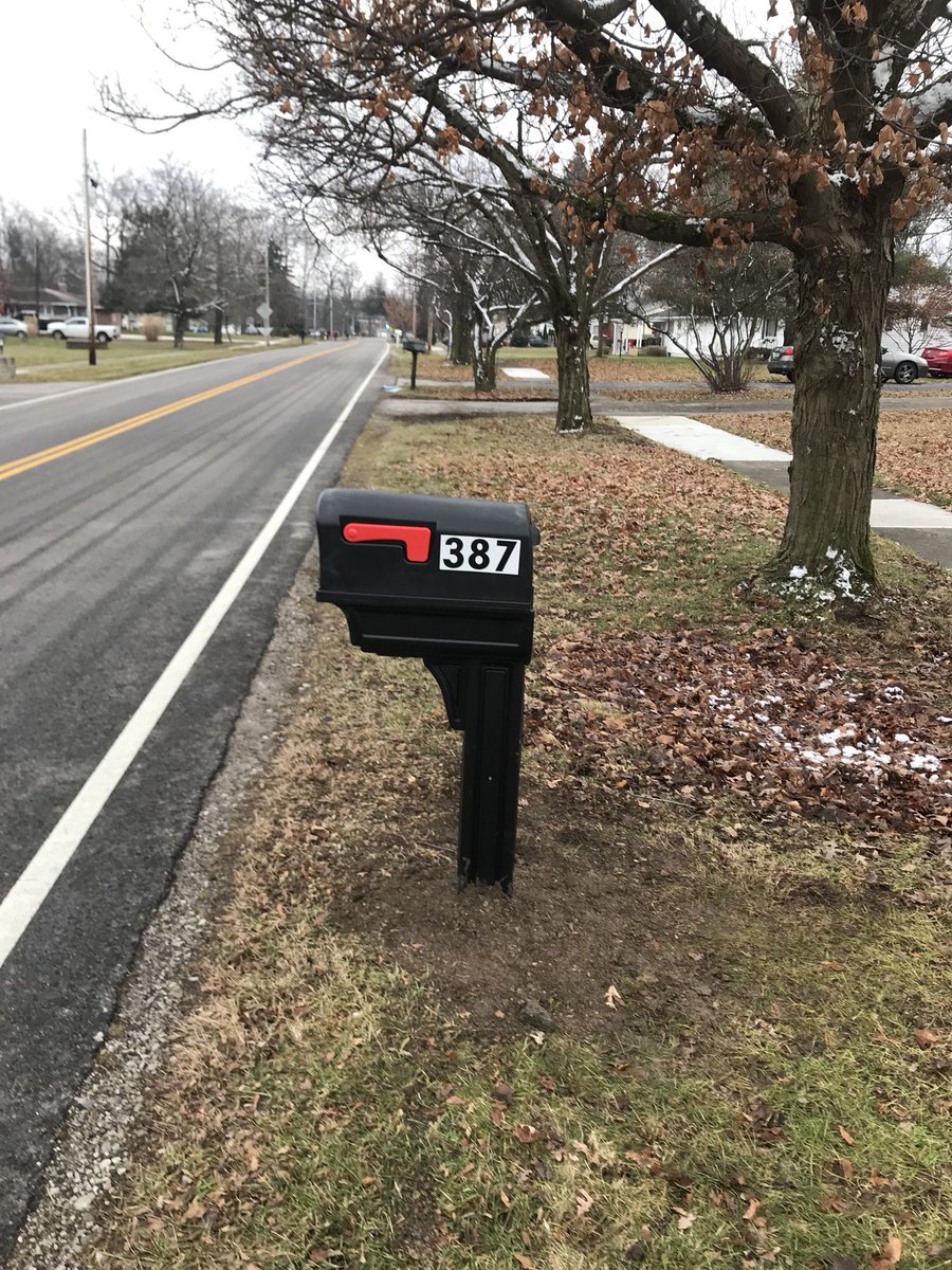 PWegmiller's tweet photo. To the driver than ran over my mom’s mailbox today, I hope Santa brings you some duct tape to piece your car together! Thanks for taking 4 hrs. out of my day to replace it! #newmailbox https://t.co/YeFrF5AVEX