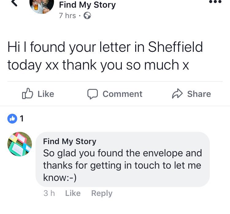 kindmindmethod's tweet photo. @kittyreed And first Sheffield envelope found:-) https://t.co/8eOiNeUlTA