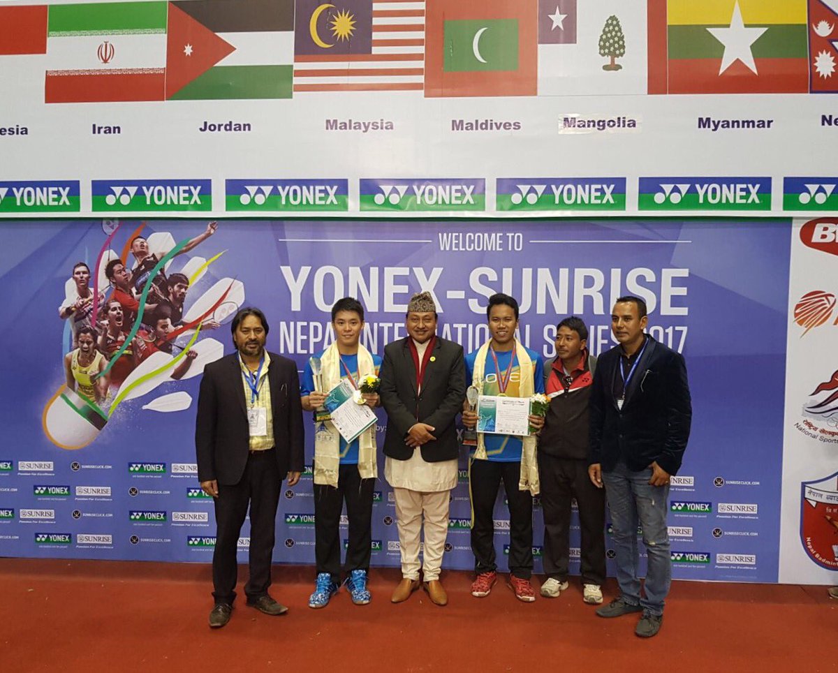 dannychrisnanta's tweet photo. Nepal International Series 2017 Men's doubles Champion 🏆 #fun #happy https://t.co/RM3WVNMbdc