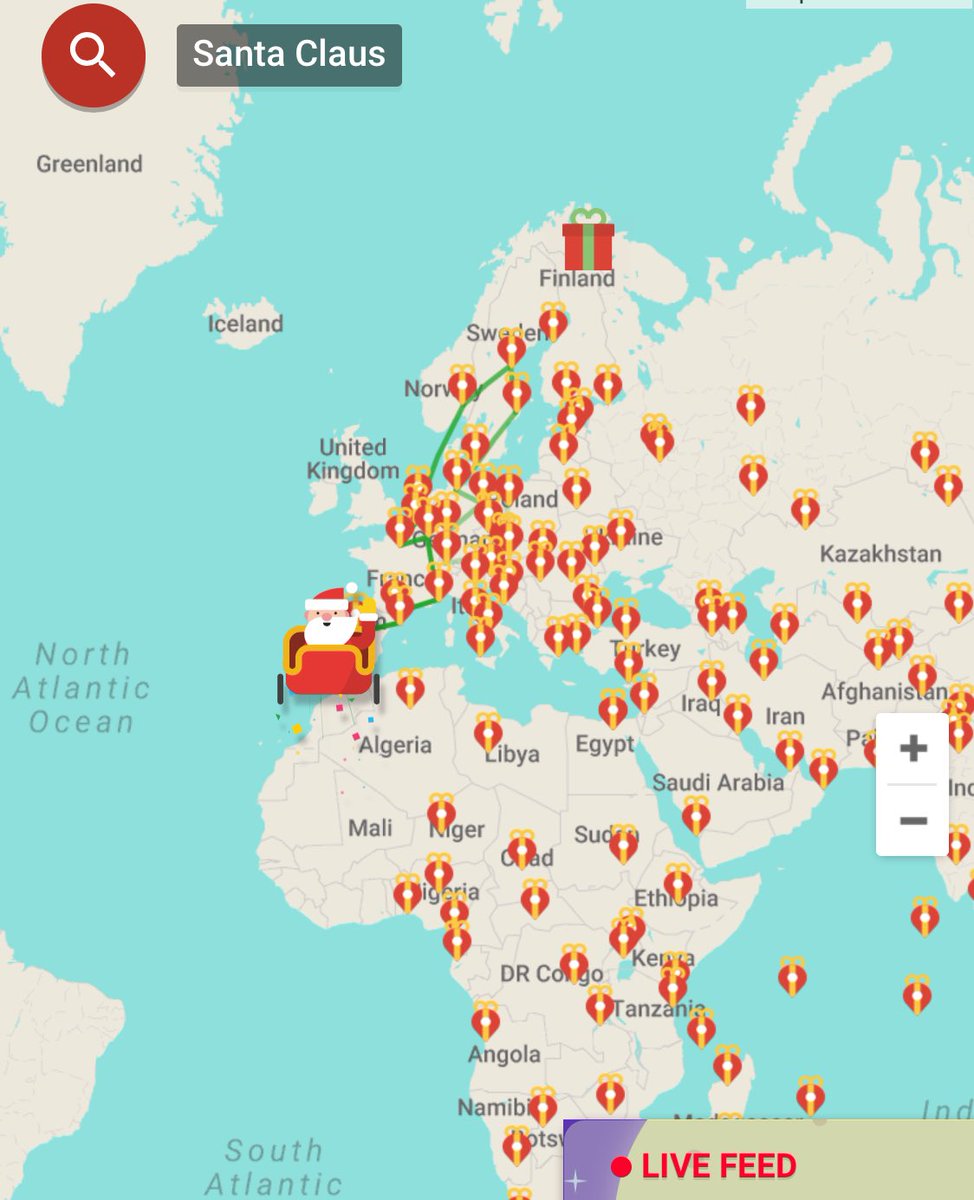 OfficialSanta's tweet photo. 🎅🌏🎁 🎅🌏🎁 🎅🌏🎁
With most of Europe now 
complete I’ll soon be headed 
to the United Kingdom and Ireland...
And then I’ll have a short rest as we fly over the Atlantic to the 
UNITED STATES 🇺🇸and SOUTH AMERICA 🇦🇷🇧🇷
🎅🌏🎁 🎅🌏🎁 🎅🌏🎁
#TrackSanta2017 🎅🔍 https://t.co/x135tNdmGB