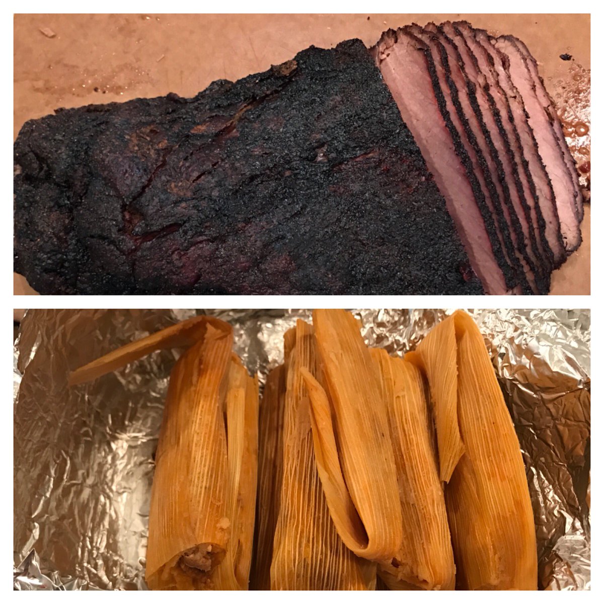 danevanscba's tweet photo. Brisket today, Tamales tomorrow! Merry  Christmas from Texas, Y'all! https://t.co/Yfq5TdILEf