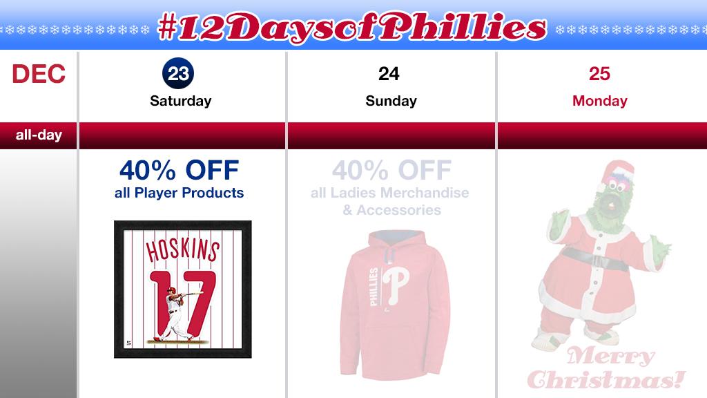 SNMOVERS's tweet photo. Today's #12DaysofPhillies deal at @PhilliesMCS is 40% off all player products!
RETWEET for a chance to win a Rhys Hoskins Uniframe!
RULES: https://t.co/SN45WJz2EM by #Scas_tic via @c0nvey https://t.co/BgKHzKNN9U