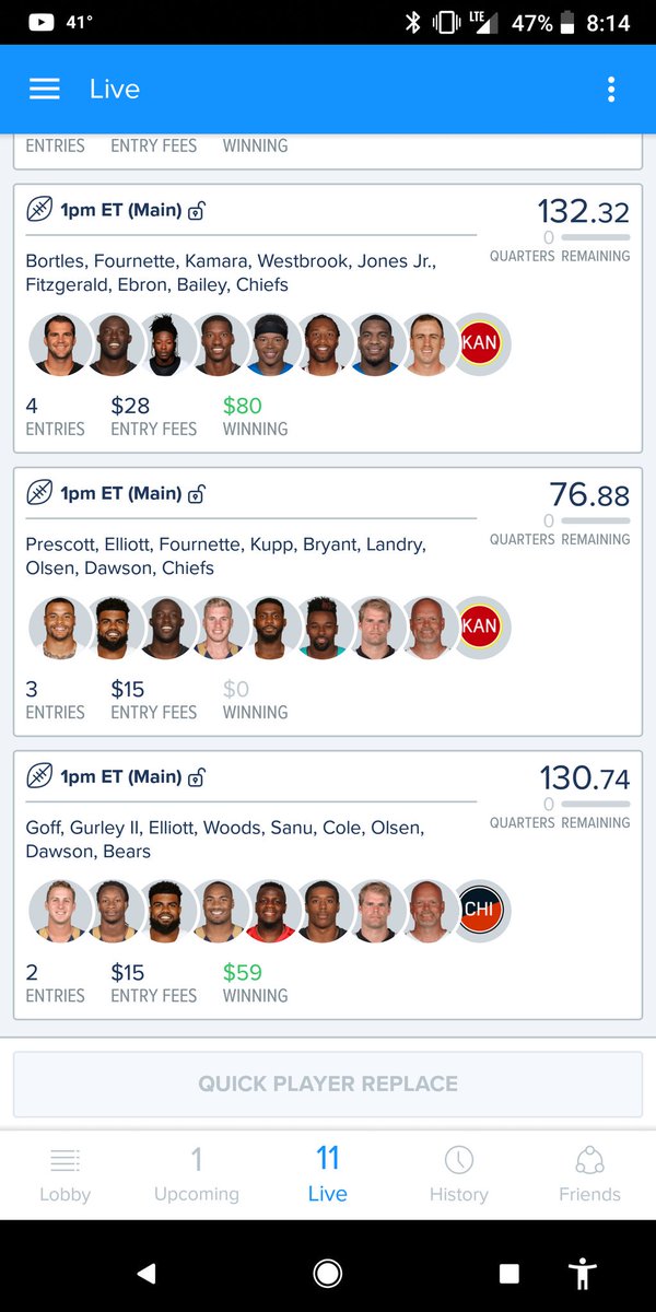 NotSoSlimShadle's tweet photo. Cashing consistently!  Thanks @FantasyAlarm @rotobuzzguy #playbookpro https://t.co/VWGtjijeZ2