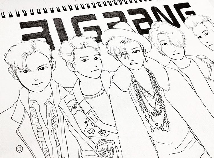 ユリカ على تويتر 過去絵 Bigbang ビッグバン モデルに 色鉛筆イラスト 水彩 色鉛筆