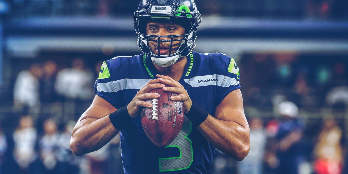Seahawks's tweet photo. With his 9th win this season, @DangeRussWilson became the first QB in @NFLhistory to have a winning record in each of his first 6 seasons. #GoHawks https://t.co/uHP7Z01bFB