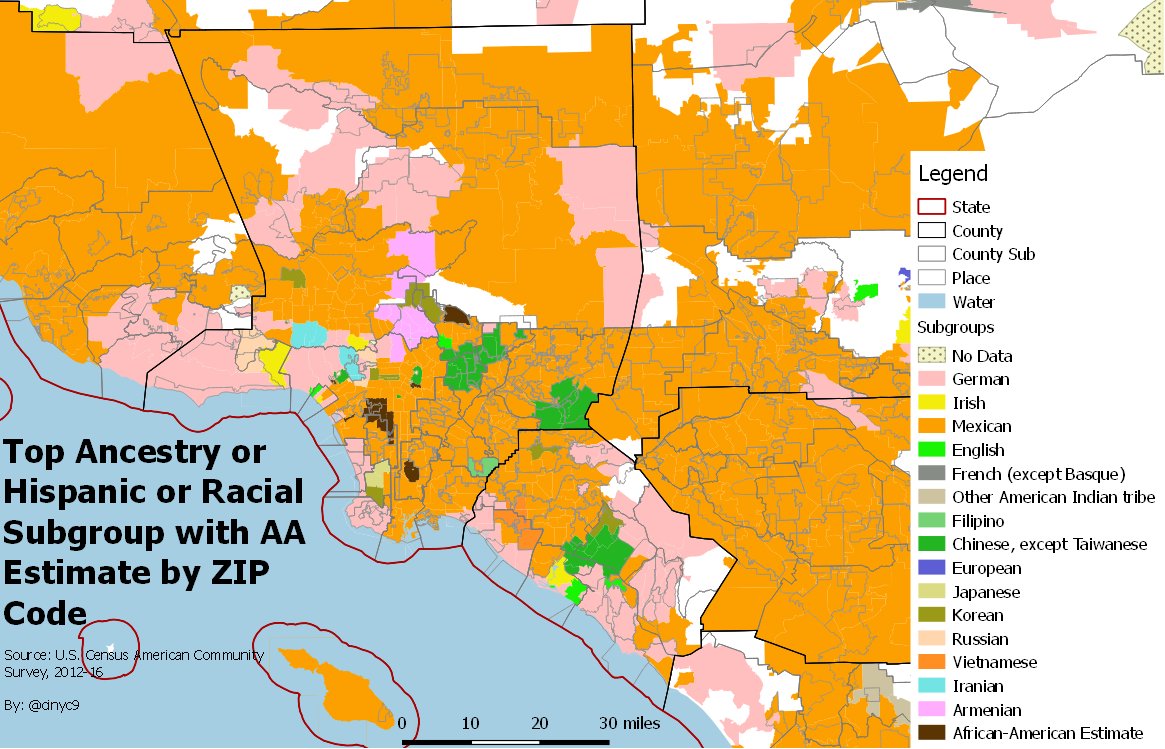 Los Angeles County Zip Code Map Printable
