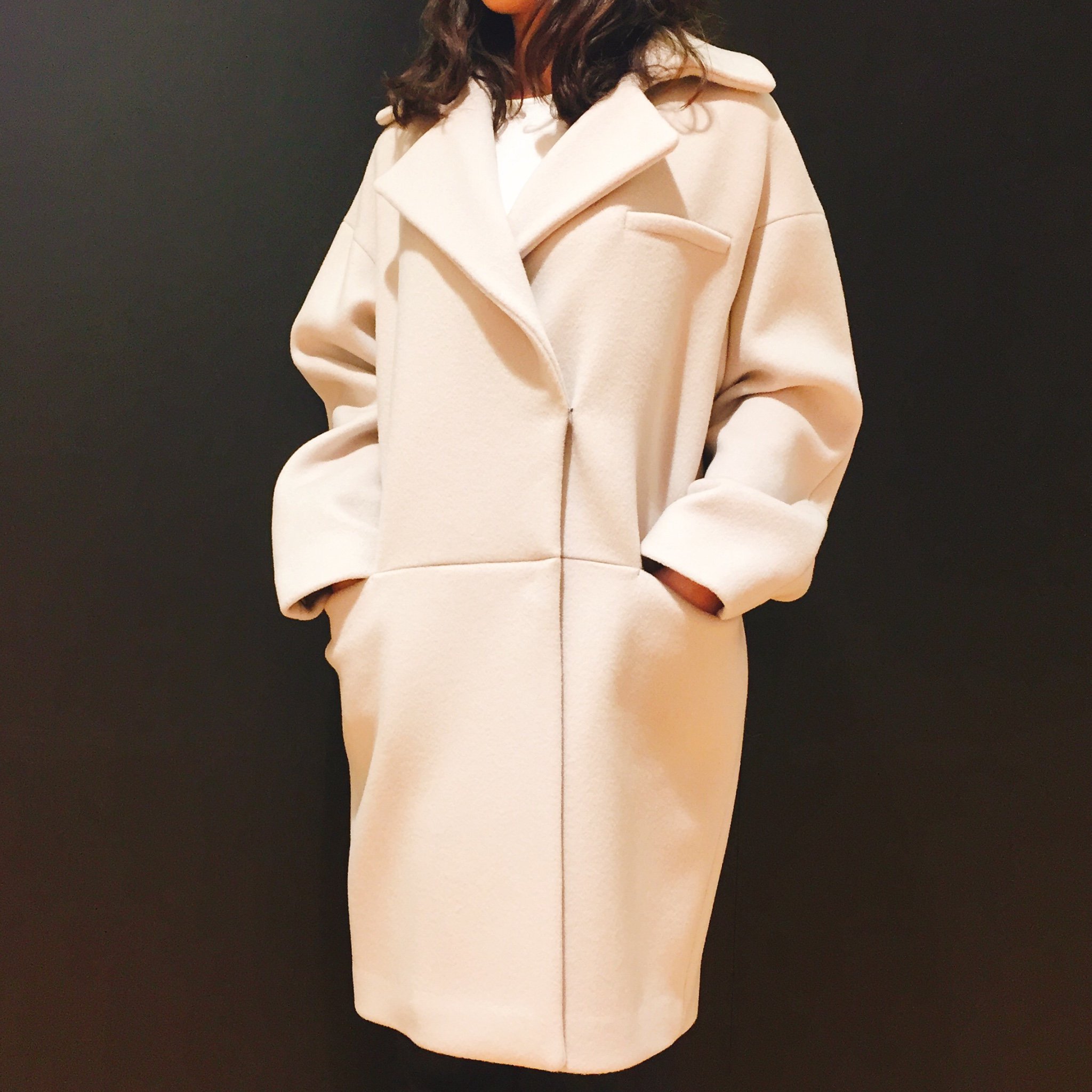 CYCLAS サイズ36 メルトンビーバーコート ブラウン ベージュ