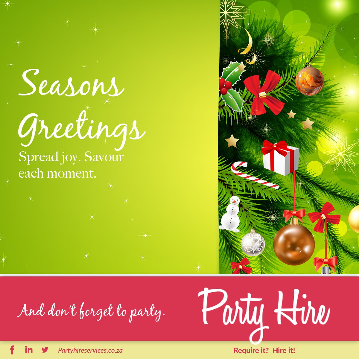partyhire_'s tweet photo. Happy Holidays! We hope the holiday season is filled with love, happiness and tons of partying! https://t.co/I6gmWI6r2e #ChristmasParties #PartyOn #HappyHolidays https://t.co/al8Pn7hk9Z