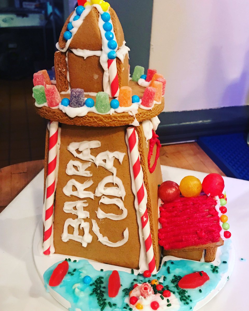 BarracudaTavern's tweet photo. Eight cold beers, seven seasonal cocktails, six singing regulars, five golden fries....four phone calls, three crew members, two hours left for food and a Barracuda gingerbread lighthouse....๐ถ๐
๐ป๐ฒ
#christmaseve #openinbos #openuntil2am #kitchenclosesatmidnight https://t.co/jhKpdsSLo7