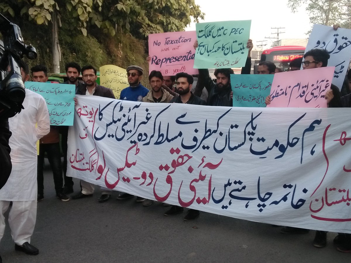 itsmustu's tweet photo. #complete #shutter down #strike observed across #GilgitBaltistan Against #illegal #taxes there is no coverage of #Pakistani #media
#notaxationwithoutrepresentation #taxfreeGB #protest #حق_دو_ٹیکس_لو #GiveRightsTakeTaxes #lahore #pressclub https://t.co/7Bnm3SV2yw