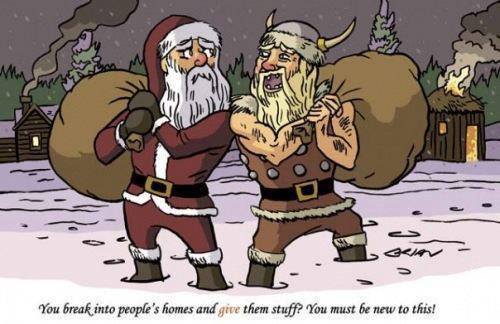 TheValkyriesVig's tweet photo. ¿Se habrá cruzado esta noche Papá Noel con algún vikingo? :P #HumorVikingo #DeSaqueoNavideño https://t.co/wNmr3NzUej