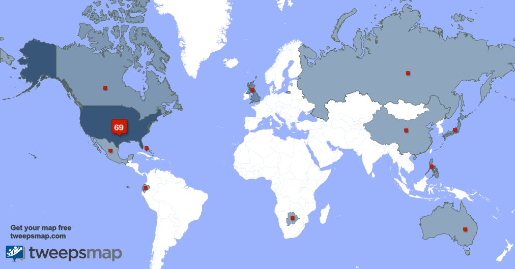 My followers live in USA (68%), UK.(7%)... Get your free map: tweepsmap.com/!DCBlackRanger