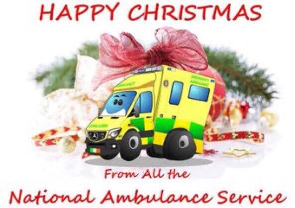 Merry #Christmas from all at the National Ambulance Service. As our night crews finish and our days crews begin shift this #ChristmasDay ..To all our staff working across the country and in our #NEOC during this festive season,we wish you a safe, healthy and Happy #Christmas2017
