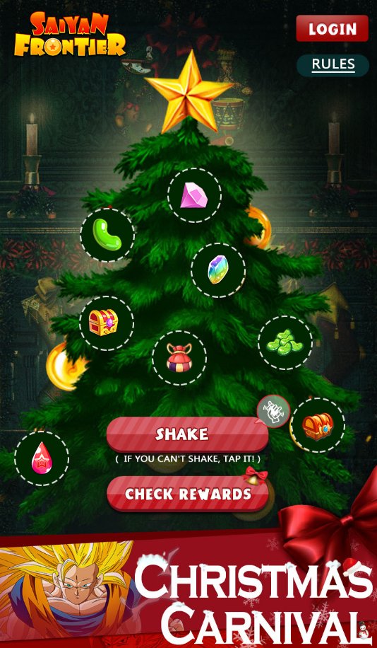 FusionFrontier_'s tweet photo. The event is still on~ #MerryChristmasEveryone 🎄🎄#Shake Christmas Tree and Win Super Bonus!🎄🎄 https://t.co/h4ng9T2p48  #FusionFrontier #DragonBall ? #Christmas https://t.co/z0M0ay0doC